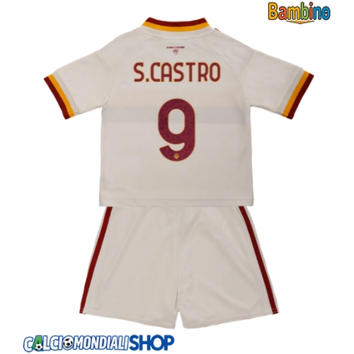 Maglie da calcio AS Roma Santiago Castro #9 Seconda Maglia Bambino 2026-27 Manica Corta + Pantaloni corti)